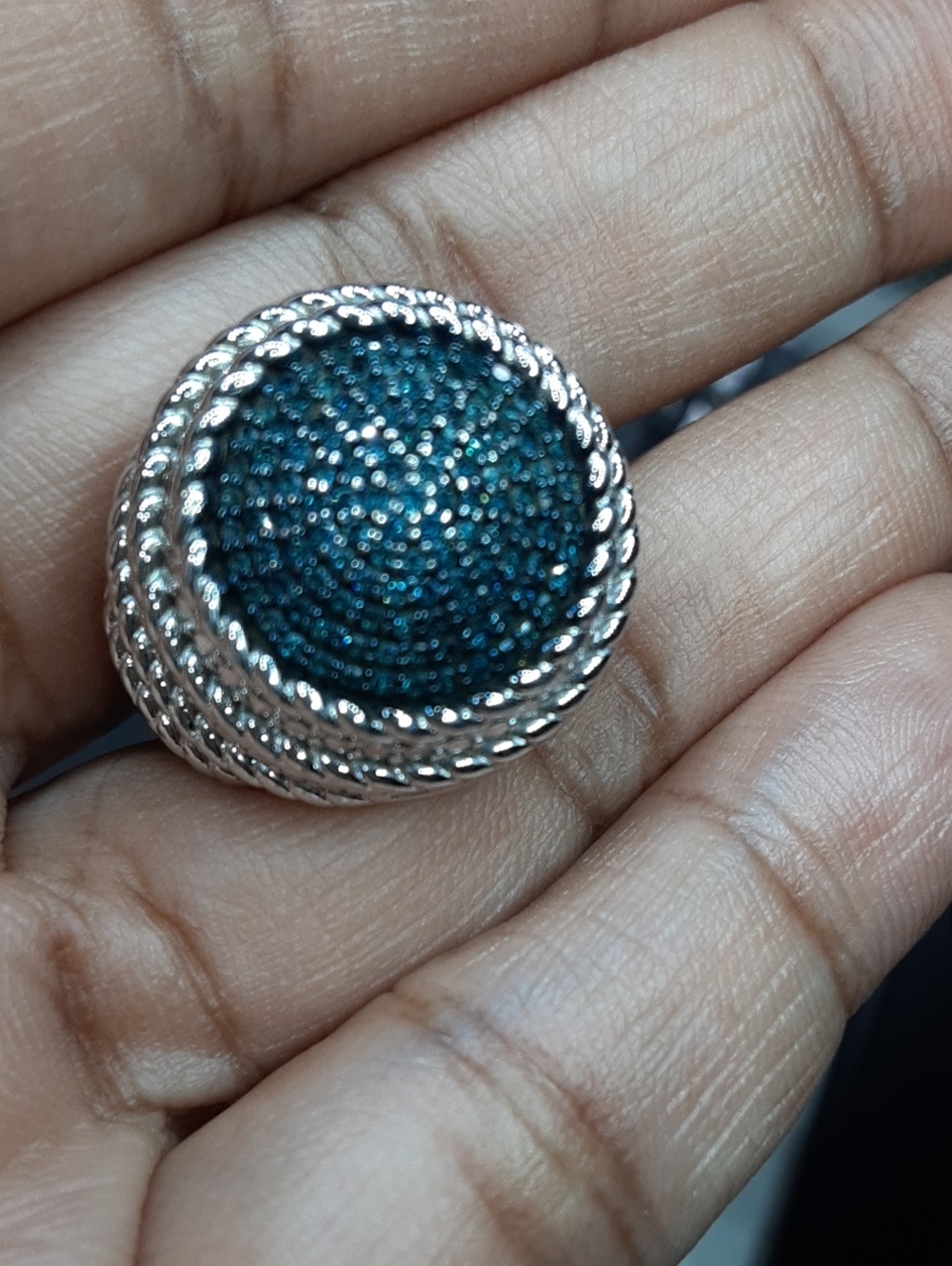925 blue diamond ring. Price Is Firm.
